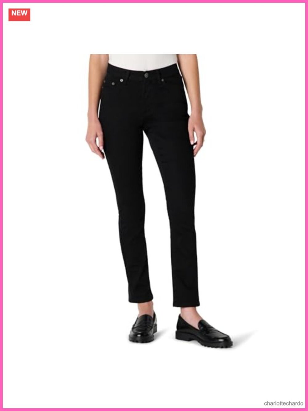 Women's Medium Stretch Slim-Fit Mid-Rise Straight Leg Jeans